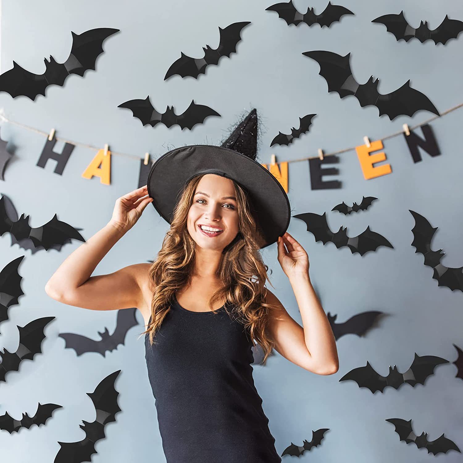 3D Black PVC Bat Halloween Wal - đánh giá và giá Home Bar Set